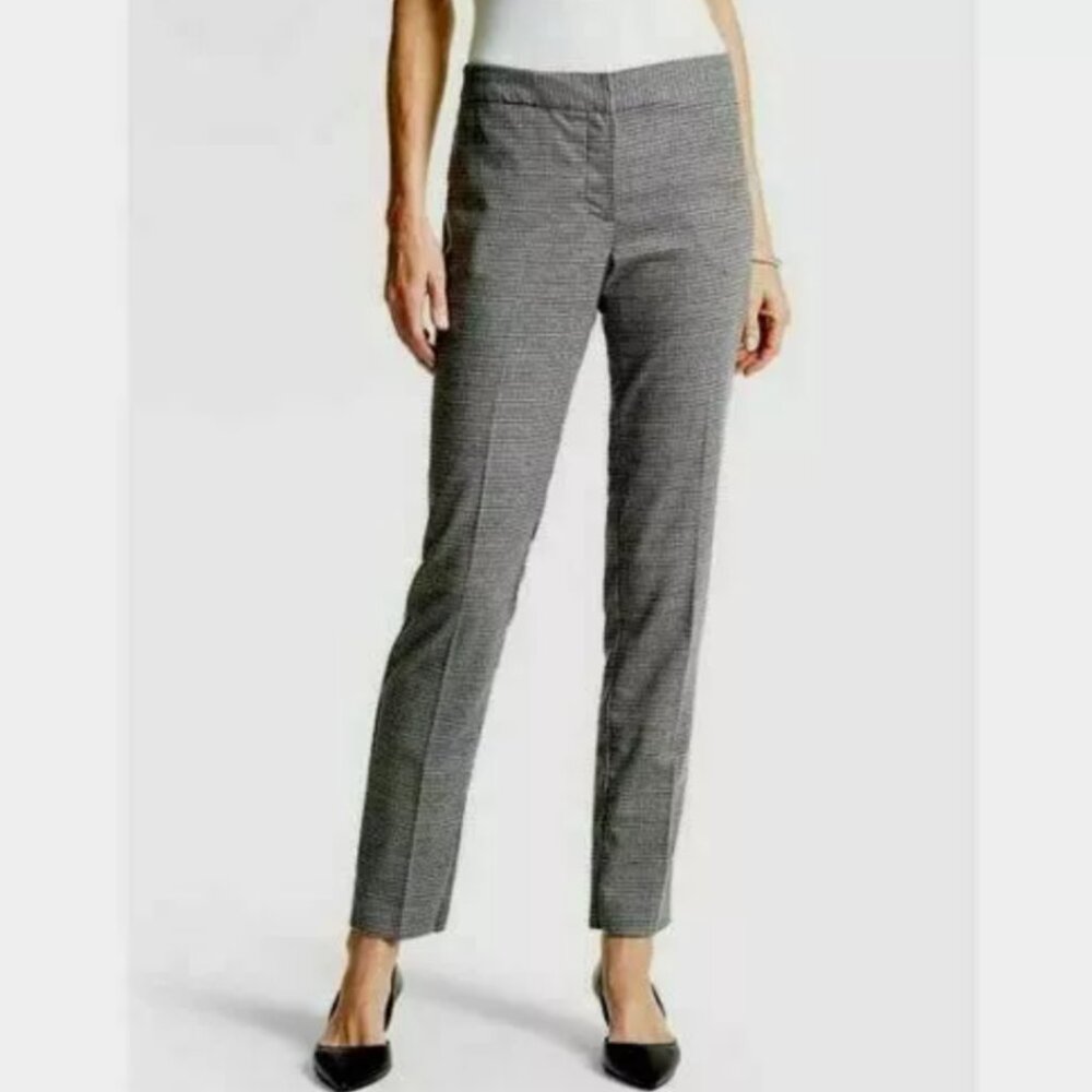 Talbots Gray Houndstooth Straight-Leg Dress Pants